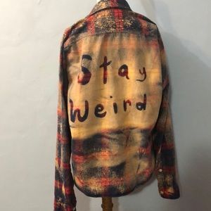 Bleached Stay Weird Flannel Shirt